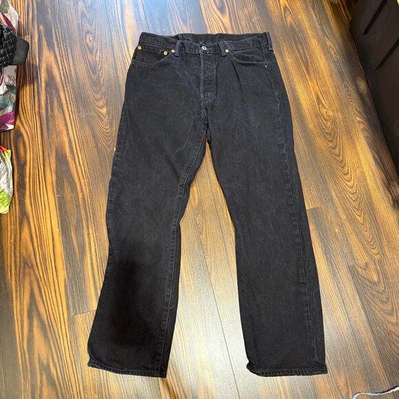 Levi’s 501 Original Fit Men’s Black Button Fly Jeans Size 34 - Picture 1 of 10